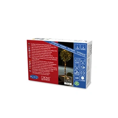 Bild av Konstsmide LED ljusslinga, med glimmereffekt, 120 bärnstensfärgade dioder (60 glimmande), 24 V extern trafo, svart kabel 3640 810