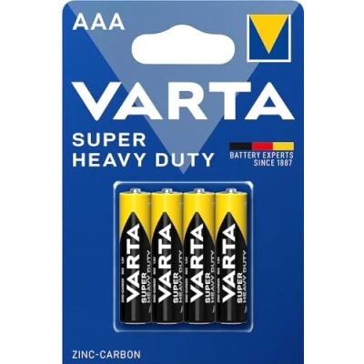 Bild av VARTA10500403 Superlife zinkkolbatteri AAA/R03 med 1,5 volt, set om 4, kapacitet 800 mAh, perfekt för lågströmsenheter (förpackningen kan variera)