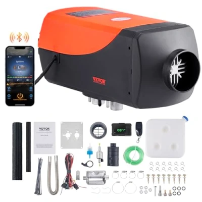 Bild av VEVOR Bluetooth App Control diesel luftvärmare, 12V 8KW dieselvärmare med automatisk höjdjustering, fjärrkontroll och LCD, parkeringsvärmare för RV Trailer Camper Van Boat inomhus