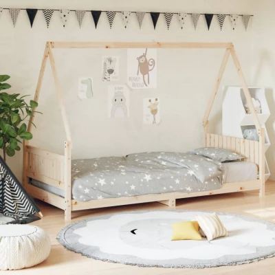 Bild av vidaXL Sängram för barnsäng 90x200 cm massiv furu