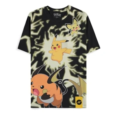 Bild av Pokémon Team Män T Shirt Multicolor Merch, Gaming, Pikachu, Mångfärgad, XL