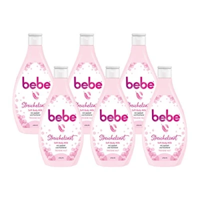 Bild av Bebe Bodylotion, slöjd mjuk kroppsmjölk, med jojobaolja och pantenol, för torr hud, 6 x 400 ml