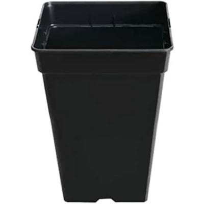 Bild av GROWMANIA Pack 10 fyrkantiga växtkrukor svart 11 l tio plastblomkrukor för blommor 22 x 26 cm