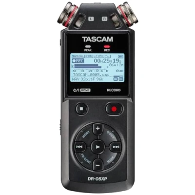 Bild av Tascam DR 05XP 2 kanals 32 bitars flytande bärbar handhållen inspelare med USB C ljudgränssnitt