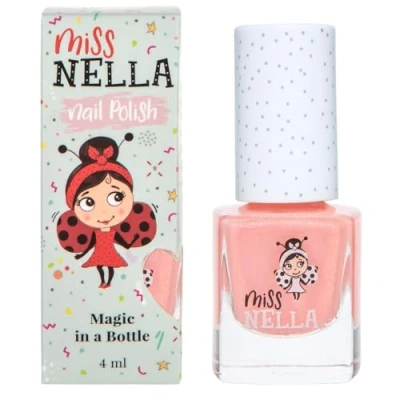 Bild av Miss Nella NEW SUMMER collection PEACH SLUSHIE Speciellt neon persika färg glitternagellack för barn, vattenbaserat och luktfritt som enkelt går att skala bort.