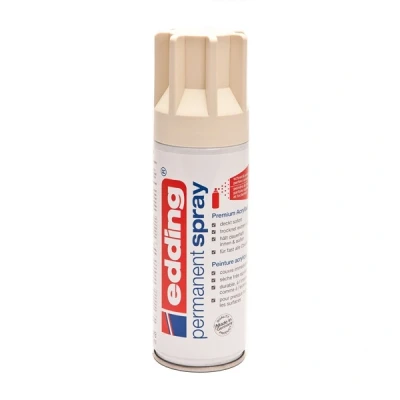 Bild av edding 5200 permanent spray lätt elfenbensmatt 200 ml akrylfärg för målning och dekorering av glas, metall, trä, keramik, plast, duk aerosolspray, akrylspray, färgspray