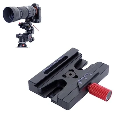Bild av iShoot klämma adapter monteringsomvandlare, konvertering Arca Swiss Fit snabbkopplingsplatta 200PL/410PL platta till RC4 stativklämma, kompatibel med Manfrotto 405/410/488RC4/498RC4/808RC4 stativ kulhuvud
