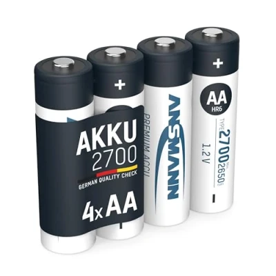 Bild av ANSMANN Batteri AA Mignon 800 mAh 1,2 V NiMH för trådlös telefon 2 stycken uppladdningsbara batterier med låg självurladdning maxE idealiska DECT sladdlös uppladdningsbart