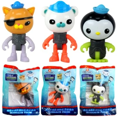 Bild av Fisher Price Octonauts artikulerade actionfigurer med glöd i mörkret Octo passar 8 cm set om 3 Captain Barnacles, Kwazi och peso