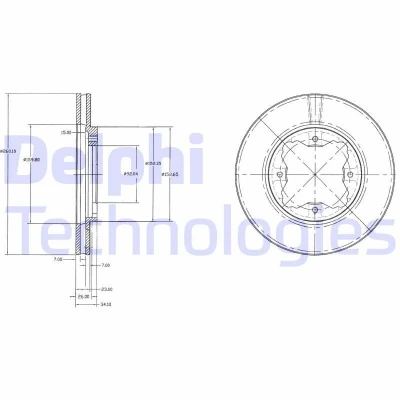 Bild av DELPHI BG2798 Disque de frein 260 23 4 ventilé huilé non traité sans roulement roue, bague ABS HONDA: CIVIC 6 Hatchback, ACCORD