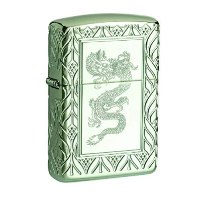 Bild av Zippo 60004950 Zippotändare, med Drakdesign, Silvergrön, 38 x 13 57 mm