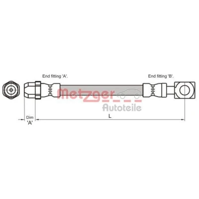 Bild av METZGER 4111436 Flexible De Frein 570 MINI: 3/5 portes, Cabriolet