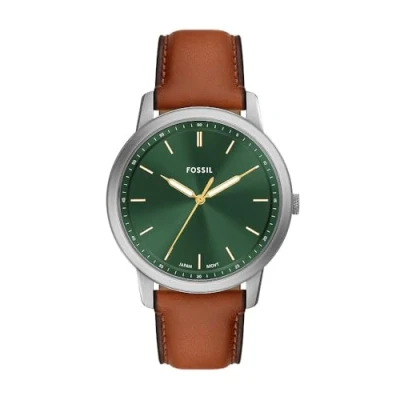 Bild av Fossil herr analog kvartsur med läderarmband FS6094, BRUN