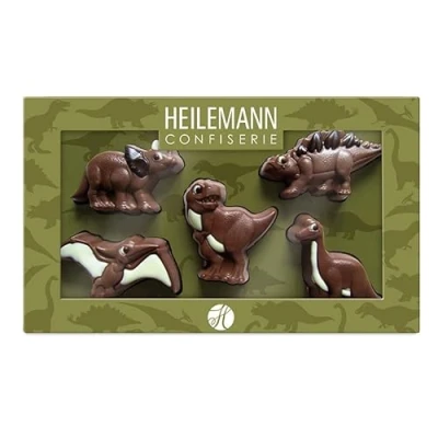 Bild av Heilemann Chokladfigurer i temaförpackning, presentförpackning, högkvalitativ mjölkchoklad, 100 g (Dinosaurier)