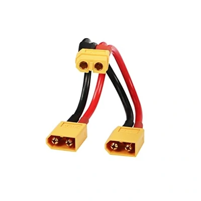 Bild av RIIEYOCA XT60 parallell batterianslutning adapter dubbel förlängning Y splitter 1 uttag till 2 kontakt 14 AWG kabel för RC läge helikopter quadcopter