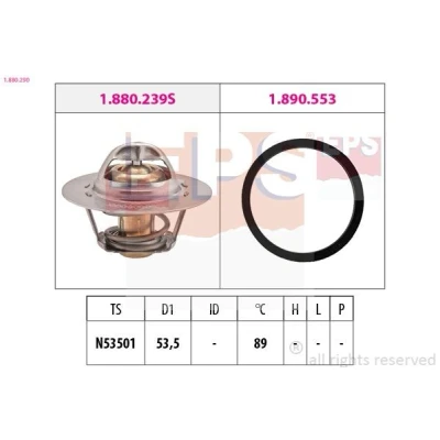 Bild av EPS 1.880.290 Thermostat d&#039;eau 89 53,5 Made in Italy OE Equivalent avec joint d&#039;étanchéite PEUGEOT: 306 3/5 portes, Partner I Van, 205 II portes