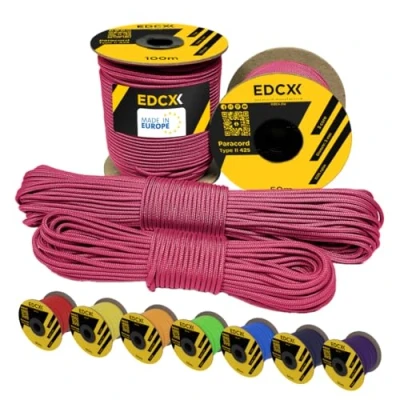 Bild av EdcX 3 mm nylonparacord 425 (15, 30, 50 och 100 m) typ II, % nylonrep, nylonrep i många färger (soffrosa, 30