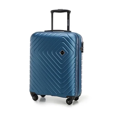 Bild av WITTCHEN Cube Line Handbagage Hytt resväska Liten Hyttväska ABS Teleskophandtag Kombinationslås 4 hjul Storlek S Mörkblå
