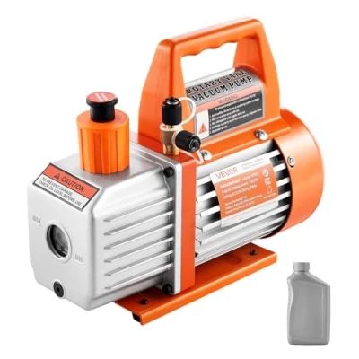 Bild av VEVOR Vakuumpump, 3,5 CFM 1/4 hk, HVAC enstegs roterande lamppump för R134a R22 R410a system, med oljeflaska, 1720 PRM, billuftkonditioneringsunderhåll av harts avgasning
