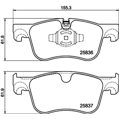 Bild av HELLA 8DB 355 041 091 Jeu de plaquettes frein préparé pour indicateur d&#039;usure CITROËN: C4 Picasso 2, Grand Berlingo Van