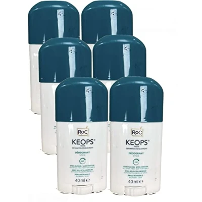 Bild av RoC Keops Deodorant Stick parfymfri alkoholfri minskar överdriven svettning 6 x 40 ml
