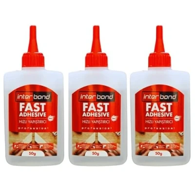 Bild av Interbond superlim extra stark 50 g 3 stycken monteringslim, tyglim och keramiskt lim universallim för professionella reparationer perfekt plast, metall, trä keramik