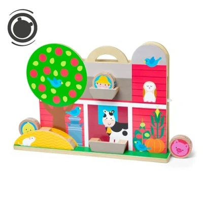 Bild av Melissa &amp; Doug GO Tots Bondgård i trä (4 figurskivor) Träleksaker för småbarn Leksaker utveckling av bebisar 12 månader+ Present till pojke och flickor