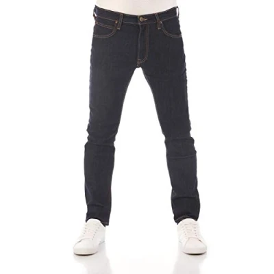 Bild av Lee Herrjeans Luke Slim Fit byxor Tapered män jeansbyxor bomull denim stretch blå svart grå w30 w31 w32 w33 w34 w36 w38, Rinse Blue (Lss2sjpj3), 31W / 32L