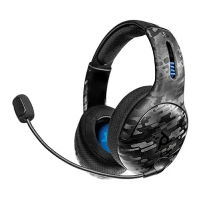 Bild av PDP Gaming LVL50 trådlös Headset med Mic for or PlayStation, PS4, PS5 PC, Laptop dator Noise Cancelling mikrofon, Bass Boost, Lättvikt, Soft Comfort Over Ear Headphones Black camo