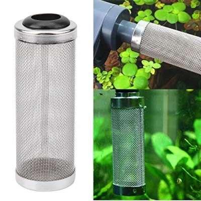 Bild av akvarium Filter Guard Rostfritt stål Skyddsflöde Fisk Räkor Säkert Skydda Fish Mesh Nätfilterlåda Skyddsfilm för (12 mm)