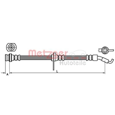 Bild av METZGER 4110468 Flexible De Frein 510 SUZUKI: SWIFT 4, 3, Splash, OPEL: Agila B