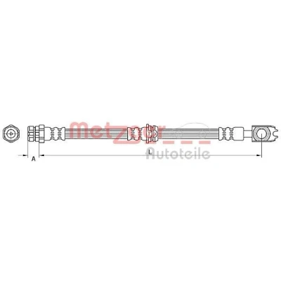 Bild av METZGER 4110888 Flexible De Frein 607 M10 x 1 SKODA: Superb II Break, VOLKSWAGEN: Passat CC