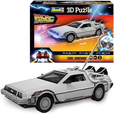 Bild av Revell 3D pussel 00221 tidsmaskin &quot;Back to the Future&quot; 157 stycken, mycket detaljerad, 34 cm lång, kul och lätt att bygga