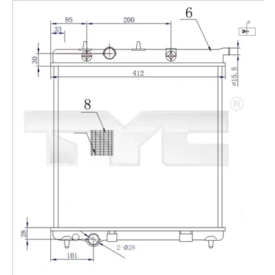 Bild av Kylare, motorkylning Tyc 705 0072 R