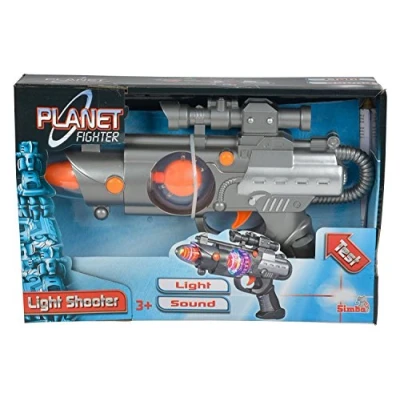 Bild av Simba 108046571 Planet Fighter Light Shooter, 2 vägs sorterad, bara ett objekt levereras med ljus och ljud, färgväxlingsfunktion, 22 cm, imiterar skjutljud, spelpistol, från 3 år
