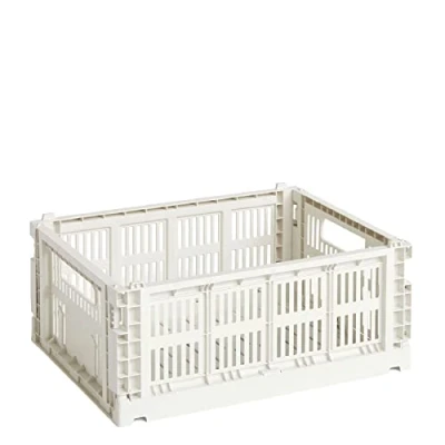 Bild av Hay Colour Crate Transportlåda M tillverkad av återvunnen polypropen i färgen vit, mått: 34,5 cm x 26,5 14 cm, 541460