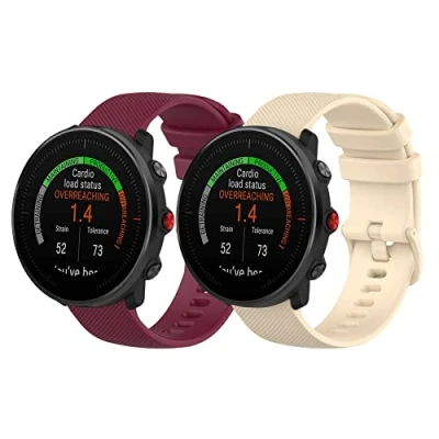 Bild av CHULN 2 stycken armband kompatibla med Polar Vantage M2, 22 mm ventilerande mjuk silikon ersättningsarmband för M2/Polar M/Polar Grit X
