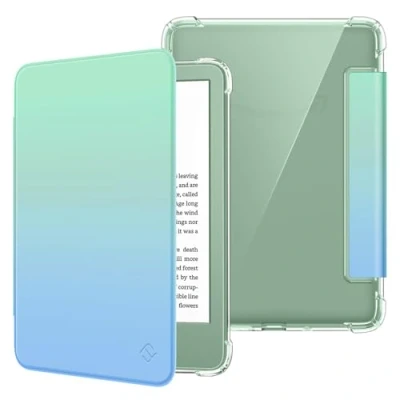 Bild av Fintie fodral för 6 tum Kindle (11. generationen) 2024/2022, klart mjukt TPU skyddsfodral med automatisk sömn/vakna 15 cm Basic 2024, havsombre