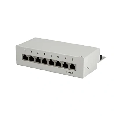 Bild av LogiLink Professional Cat.6 (250 MHz) patchpanel fördelningsfält, bord/vägg/skrivbord, STP (skärmad) 8 port (RJ45)