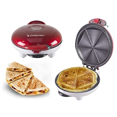 Bild av BEPER P101CUD600 Happy Hour Appetizer Maker Makes Quesadillas, Panzerotti, Sweet and Savoury Dumplings in a Few Minutes, RED