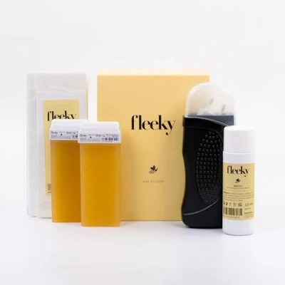 Bild av fleeky Wax Roller Kit elektrisk rulle on komplett set med varmvaxmaskin för sidenslät hud på fleek, professionella resultat och användarvänlig hantering