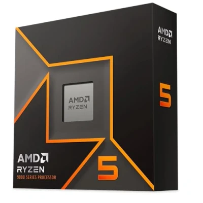 Bild av AMD Ryzen™ 5 9600X processor, 6 kärnor/12 trådar, Zen arkitektur, 38MB L3 cache, 65W TDP, upp till 5,4 GHz frekvens boost, Socket AM5, DDR5 och PCIe 5.0, ingen fläkt