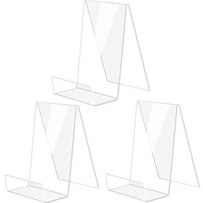Bild av 3 Pack Displayställ, Klar Akryl, Minneshållare, Organisatör Förvaringsställ, Staffli Visitkortshållare, Transparent Plast för Telefoner Skylt Broschyrbok Menyaffisch Broschyrmagasin