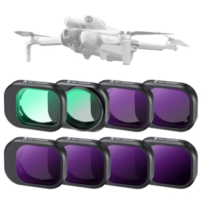 Bild av K&amp;F Concept Mini 4 Pro filter, flerskikts ND filterset för DJI drönare tillbehör 8 pack ND8, ND16, ND32, ND64, ND128, ND256, UV, CPL filter
