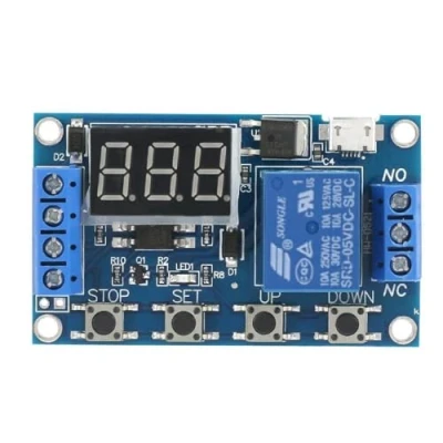 Bild av DEWIN Timer module Switch Module,Relämodul, DC 6V 30V Trigger Delay On/Off Cycle Relay w/Digit LED Display Micro USB 5V