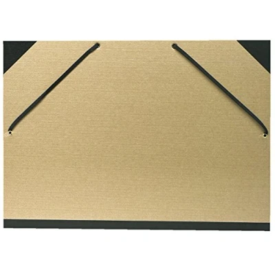 Bild av Exacompta Ref. 544100E 1 ritlåda i naturkraft med elastiska band baksida canvas och tryckta hörn storlek 32 x 45 cm A3 format (297 420 mm) brun kratf färg