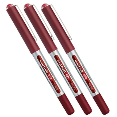 Bild av Mitsubishi Kulspetspenna Uni Ball® Eye Micro Streck: ca 0,2 mm (röd 3 stycken)