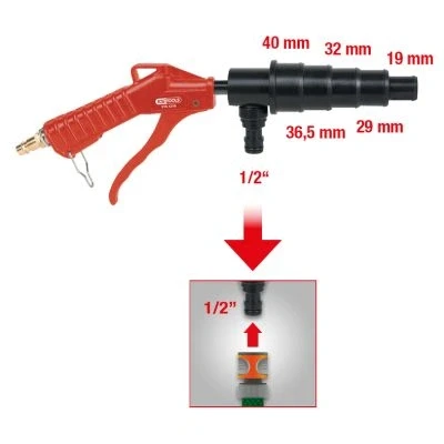 Bild av KS TOOLS 515.1216 Pistolet à air comprimé 19, 29, 32, 36,5, 40 1/4 6,3
