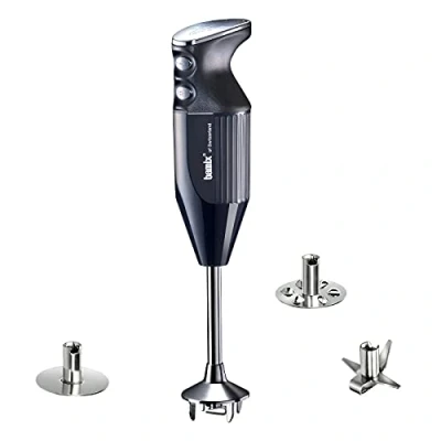 Bild av bamix stavmixer set M250 PRIME inkl. multifunktionskniv, Visp, Slagskiva av rostfritt stål, 250 watt, 2 hastigheter, Made in Switzerland, Svart/krom