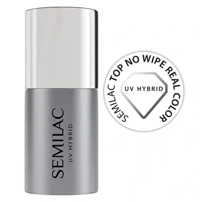 Bild av Semilac TOP NO WIPE REAL Color FOR UV GEL Polishes Överlack, Storlek: 7 ml,